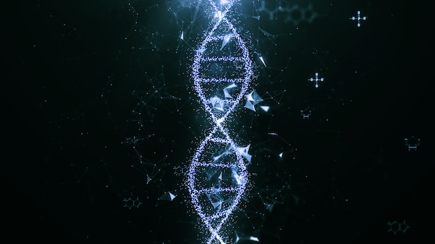 Streszczenie technologia nauka koncepcja, struktura kodu DNA.