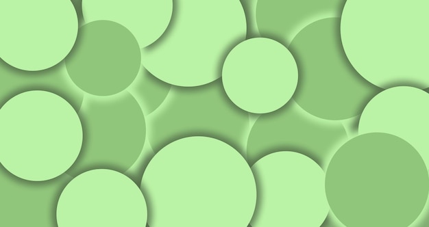 Streszczenie tło geometryczne z zielonymi kółkami o różnych kształtach.