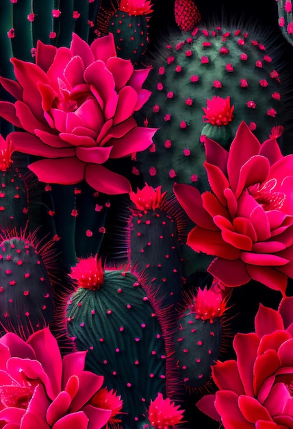 Streszczenie tło kaktus kwiatowy magenta