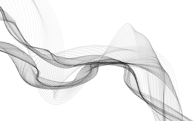 Zdjęcie streszczenie tło z monochromatycznymi liniami fali na białym tle. nowoczesna technologia w tle.
