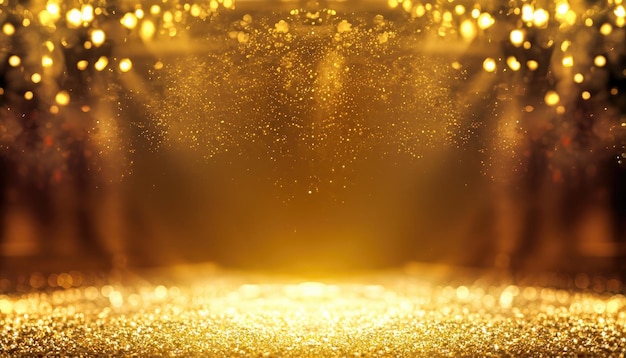 Streszczenie tło złoty lekki brokat pokaż etap blasku błyszczące złote sceny luksusowe tło