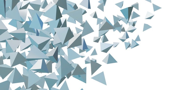 Zdjęcie streszczenie trójkąt błyszczący geometryczny tło 3d ilustracji
