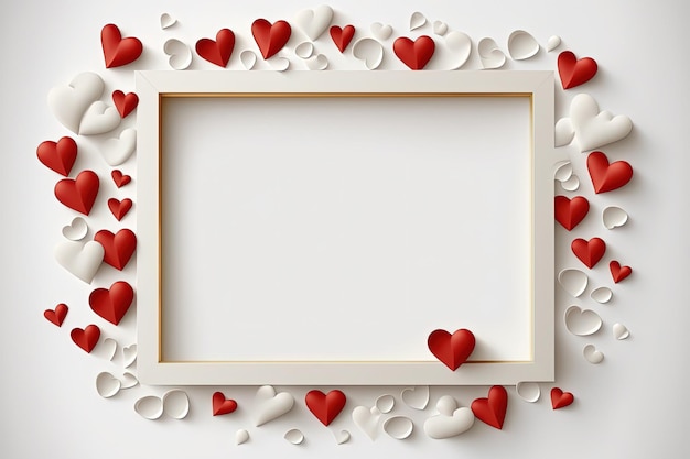 Streszczenie Walentynki Kartkę z życzeniami Makieta Kreatywny transparent miłosny Cyfrowa ilustracja AI