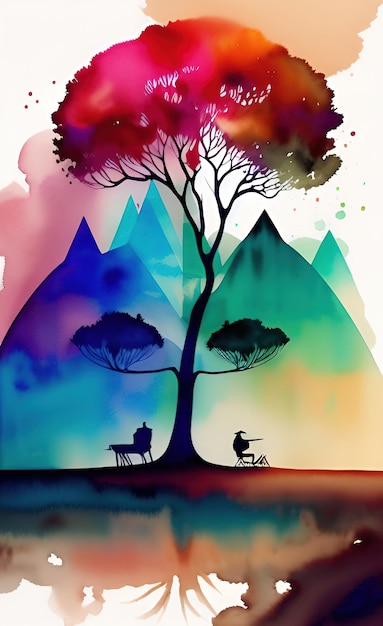 streszczenie wektor ilustracja drzewa