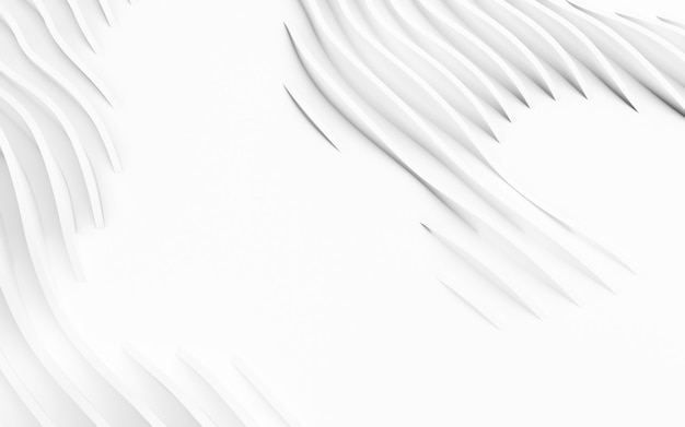 Streszczenie zakrzywione kształty. Białe okrągłe tło. Abstrakcyjne tło. Ilustracja 3D