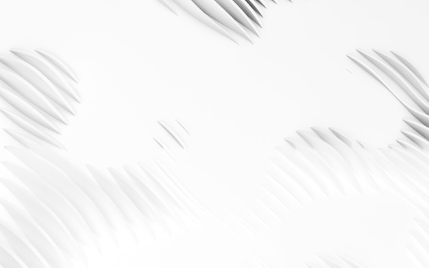 Streszczenie zakrzywione kształty. Białe okrągłe tło. Abstrakcyjne tło. Ilustracja 3D