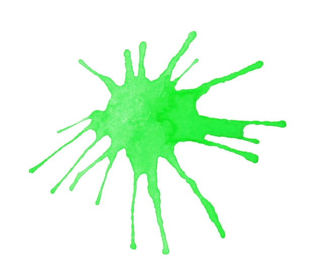 Zdjęcie streszczenie zielony akwarela splash na białym tle
