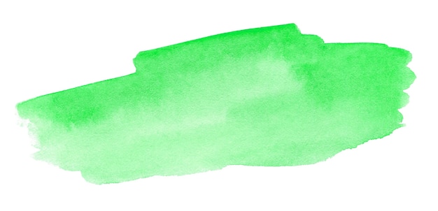 Streszczenie zielony skok akwarela splash na białym tle