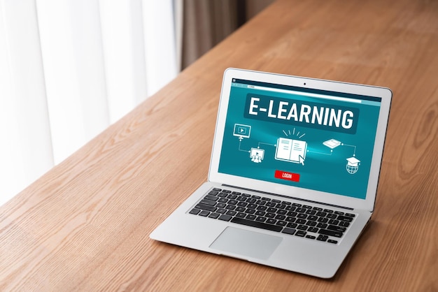 Strona e-learning z modnym oprogramowaniem dla studentów do studiowania w Internecie