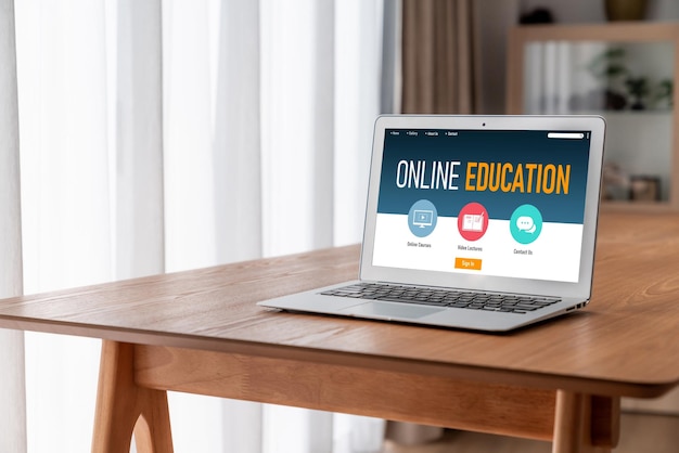 Strona e-learningowa z modnym oprogramowaniem dla studentów do nauki w Internecie