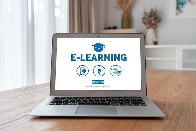 Zdjęcie strona e-learningowa z modnym oprogramowaniem dla studentów do nauki w internecie