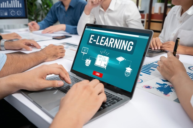 Strona internetowa e-learning z szybkim oprogramowaniem dla studentów do studiowania w Internecie