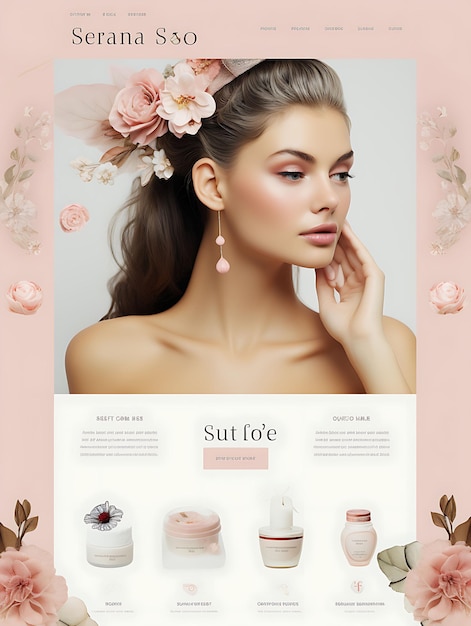 Strona internetowa salonu piękności podkreślająca elegancką koncepcję układu witryny internetowej. Szalone pomysły
