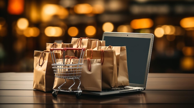 Strona internetowa zakupów na laptopie Prosta strona internetowa e-commerce Kupuj za pomocą smartfona iPhone iPad i laptopa