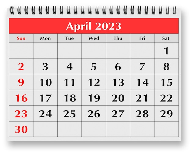 Strona rocznego kalendarza miesięcznego Kwiecień 2023