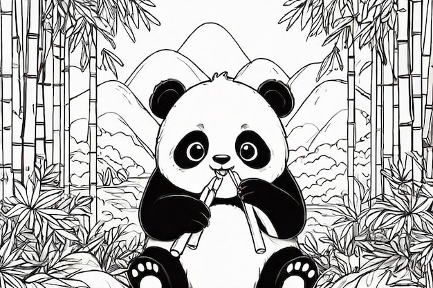 Strony do malowania panda generatywny ai