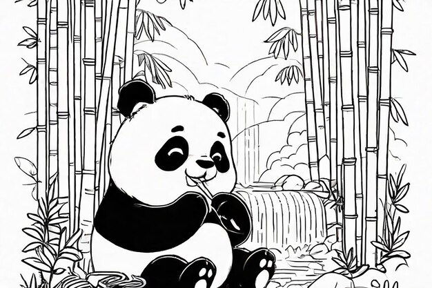 Zdjęcie strony do malowania panda generatywny ai