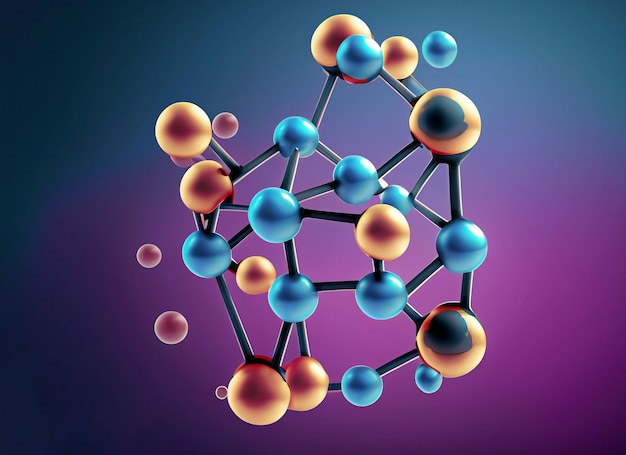 Zdjęcie struktura cząsteczek 3d