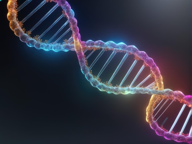 Struktura cząsteczki spiralnej spirali genu DNA ilustracja 3d