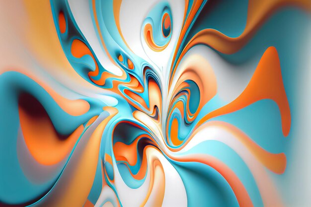 Strumień kolorowych bąbelków abstrakcyjne tła z okręgów ilustracji 3d Generative AI
