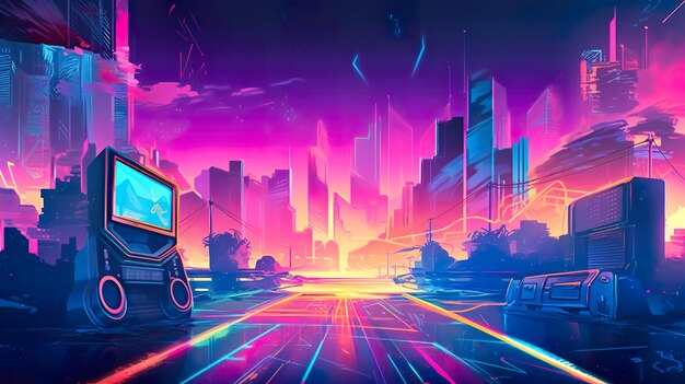 Strumieniowe przesyłanie muzyki i platformy koncertowe synthwave z lat 80. generują sztuczną inteligencję