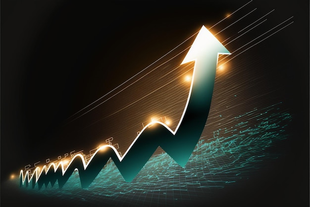 Strzałki skierowane w górę do góry wykresu Strzałka generatywna w górę ai