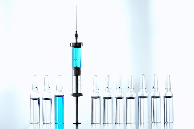 strzykawka abstrakcyjna medycyna tło, szczepionka, ochrona przed wirusami iniekcji