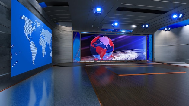 Zdjęcie studio ustaw tło 2267_3d virtual tv studio news_studio tło