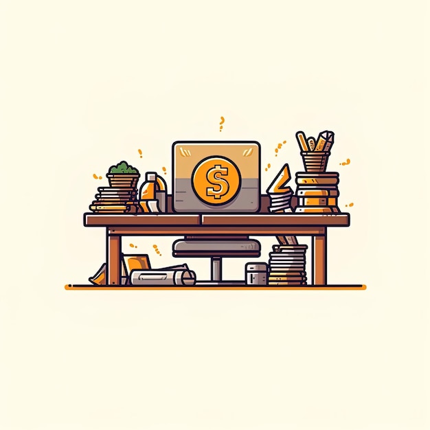 studio w domowym biurze pracujące w domu ze znakiem dolara bitcoin