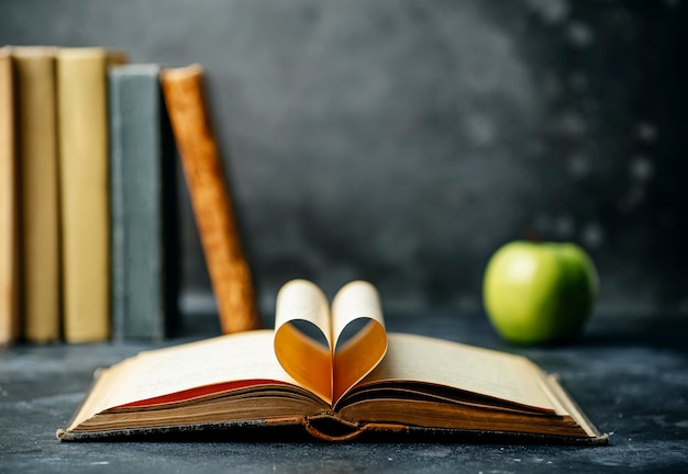 Studium Książki Wykształcone. Tło Biblioteki I Słownika. Studiowanie Studentów Na Uniwersytetach I Uczelniach Wyższych, Uczniów W Szkole I Koncepcji Kształcenia Na Odległość W Domu