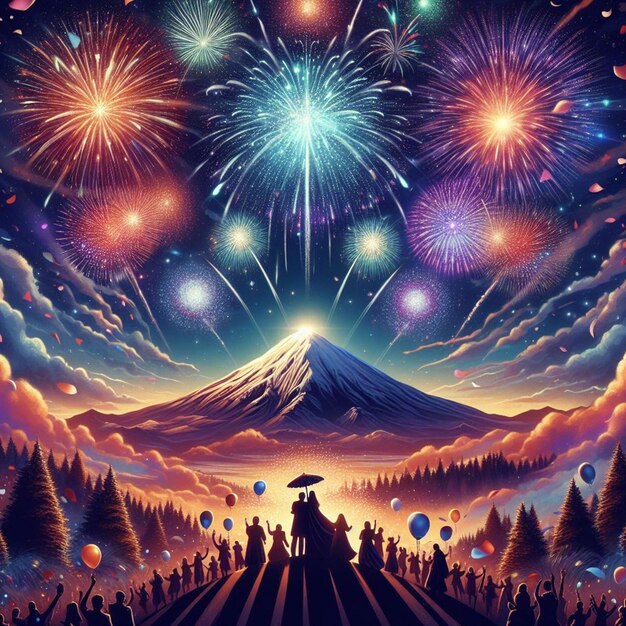 Stwórz olśniewającą eksplozję konfetti na tle północnego nieba, by powitać Nowy Rok w stylu.