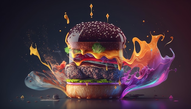 Stwórz swojego idealnego burgera Nieograniczone możliwości w naszym generatywnym AI ilustracji
