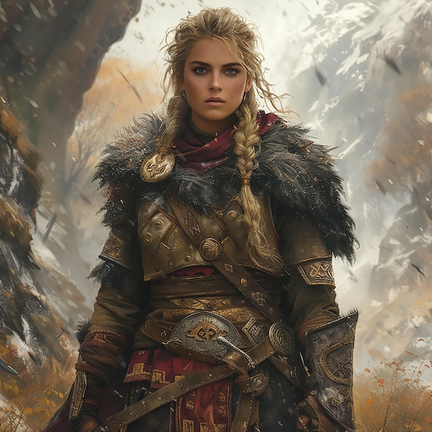 Stwórz wspaniały, kultowy obraz norweskiej wojowniczki pozującej jak Rosie.