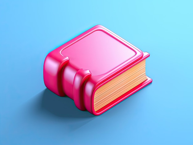 Zdjęcie styl 3d ikona aplikacji książki odizolowana na kolorowym tle generative ai