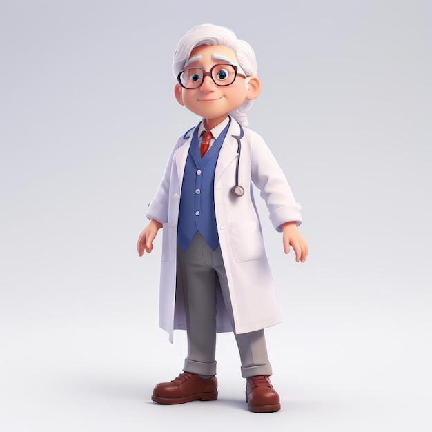 Styl animacji 3D Białe tło Doktor