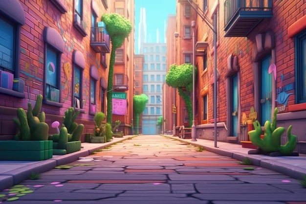 Styl animacji 3D Cartoon Alley dla dzieci