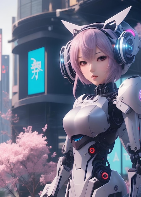 Styl anime robota ai_sztuczna inteligencja
