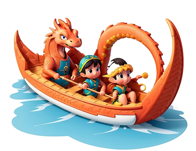Zdjęcie styl ilustracji wektorowej 3d dla chińskiego święta happy dragon boat festival