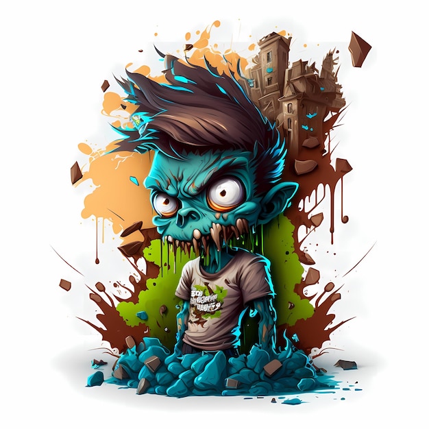 Styl kreskówki Monster Character Design z rysunkiem semi 3D.