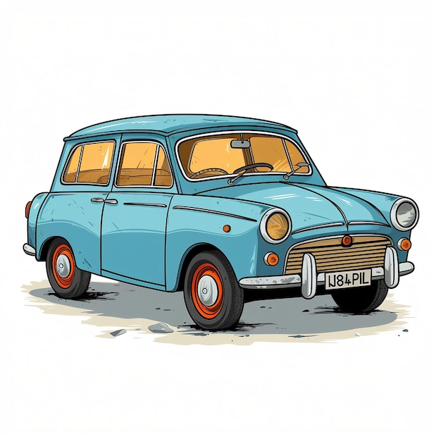 styl kreskówki starego samochodu