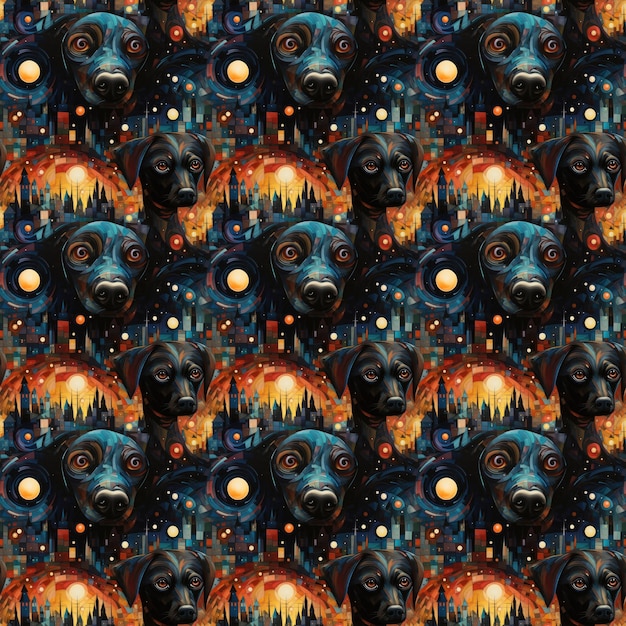 Zdjęcie styl paula klee wzór zwierzęcy kolorowy tło generatywny
