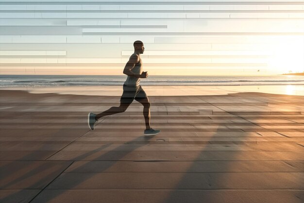 Styl życia fitness trening sportowy biegacz młody sportowy mężczyzna biegacz zdrowy Generatywna sztuczna inteligencja