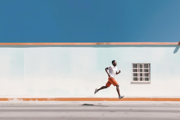 Styl życia sportowy zdrowa kondycja sportowa męska kondycja bieganie osoba ćwiczenie sztuczna inteligencja generatywna