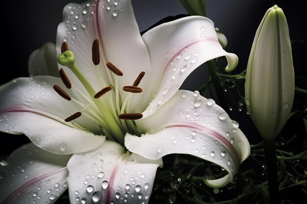 Zdjęcie stylizowana sztuka łzy liliowe