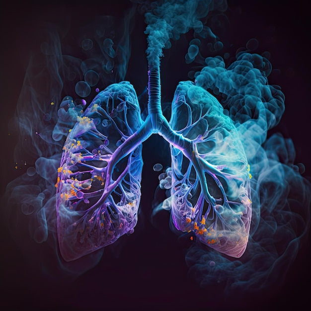Stylizowane płuca chore od dymu tytoniowego