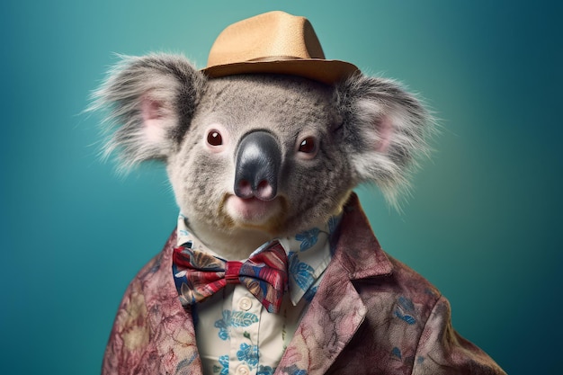 Stylowa koala Śliczne realistyczne zwierzę Generuje sztuczną inteligencję