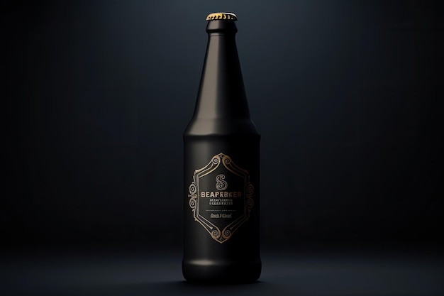 Stylowa makieta butelki piwa Charyzmatyczny czarny design
