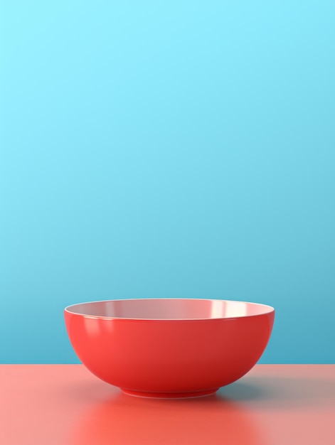 Zdjęcie stylowa miska do jadalni niezbędna fotorealistyczna ilustracja pionowa nowoczesna zastawa stołowa wygenerowana przez ai jasna ilustracja o wyrafinowanym designie niezbędna miska do jadalni