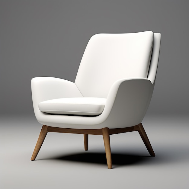 Stylowe białe krzesło 3D