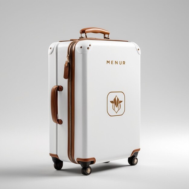 Zdjęcie stylowy projekt walizki do podróży izolowane zdjęcie produktu na białym tle